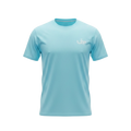 T-shirt technique bleu ciel Luz Padel respirant avec logo LZP sur la poitrine, idéal pour le sport et le quotidien.